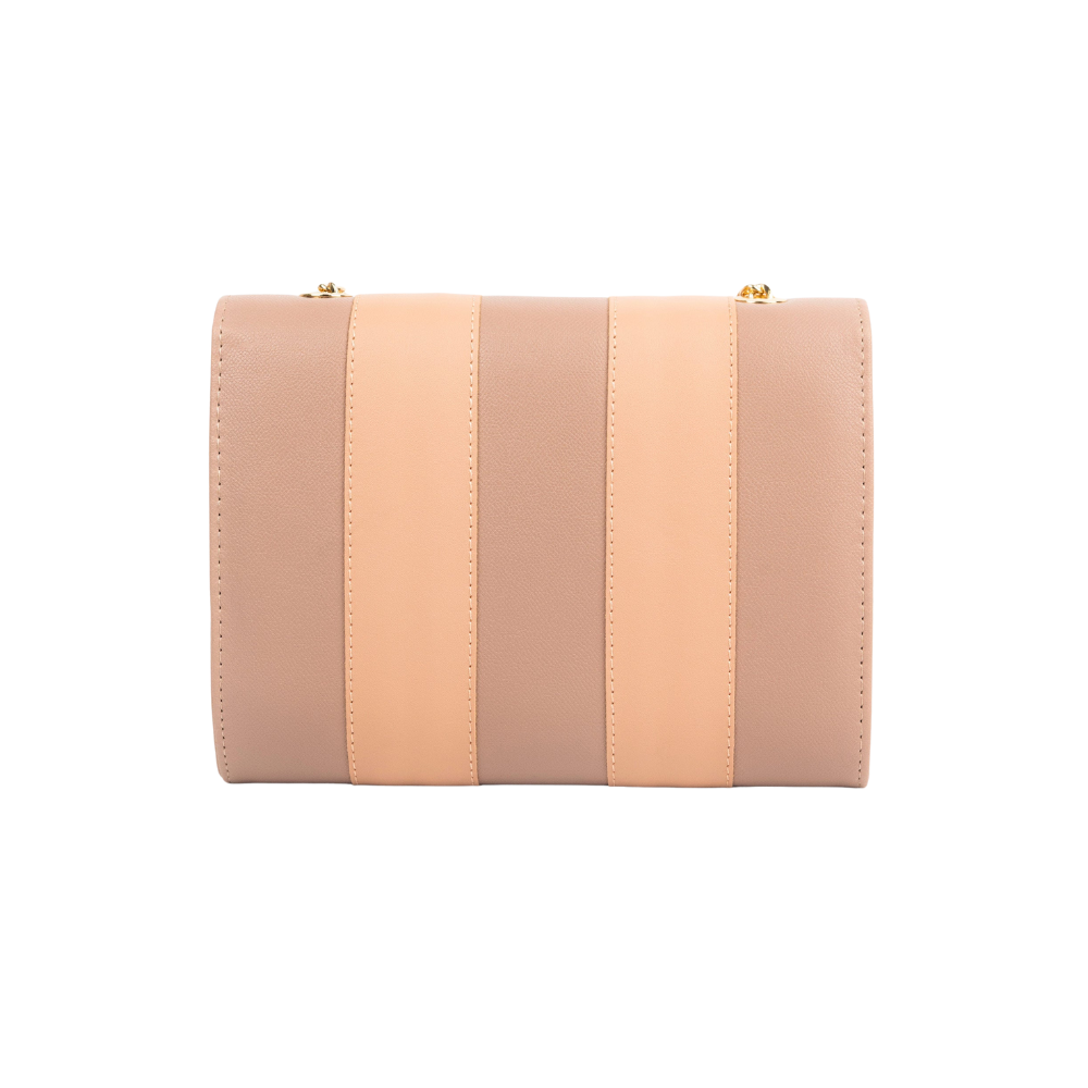 Mauve Striped Clutch Bag