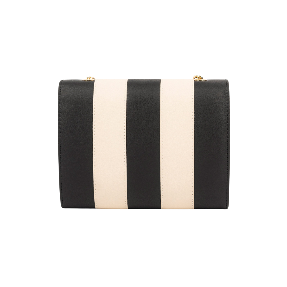 Black Striped Clutch Bag