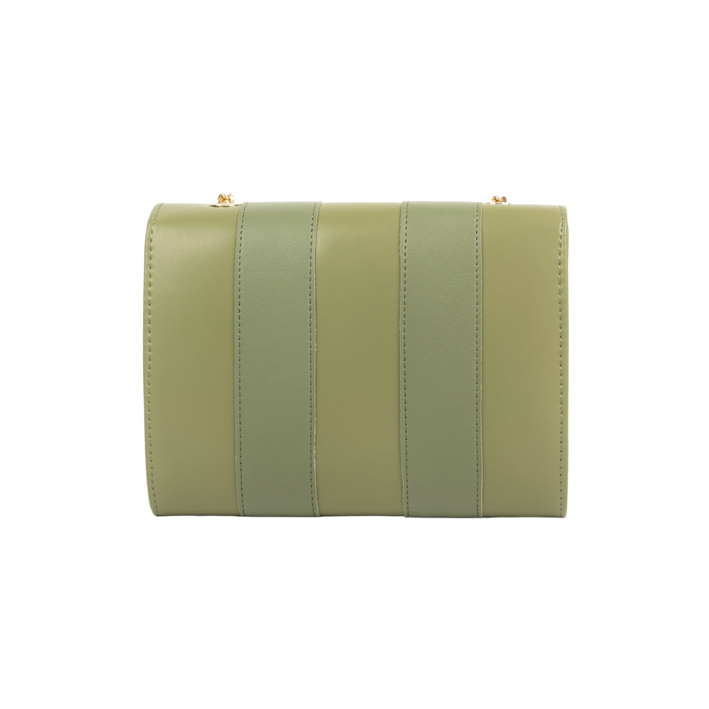 Green Striped Clutch Bag