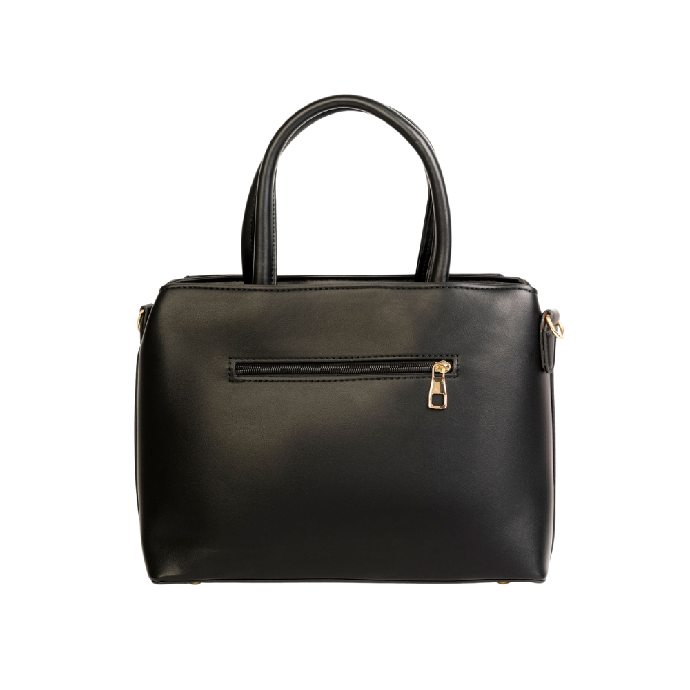 Black Textured Handbag