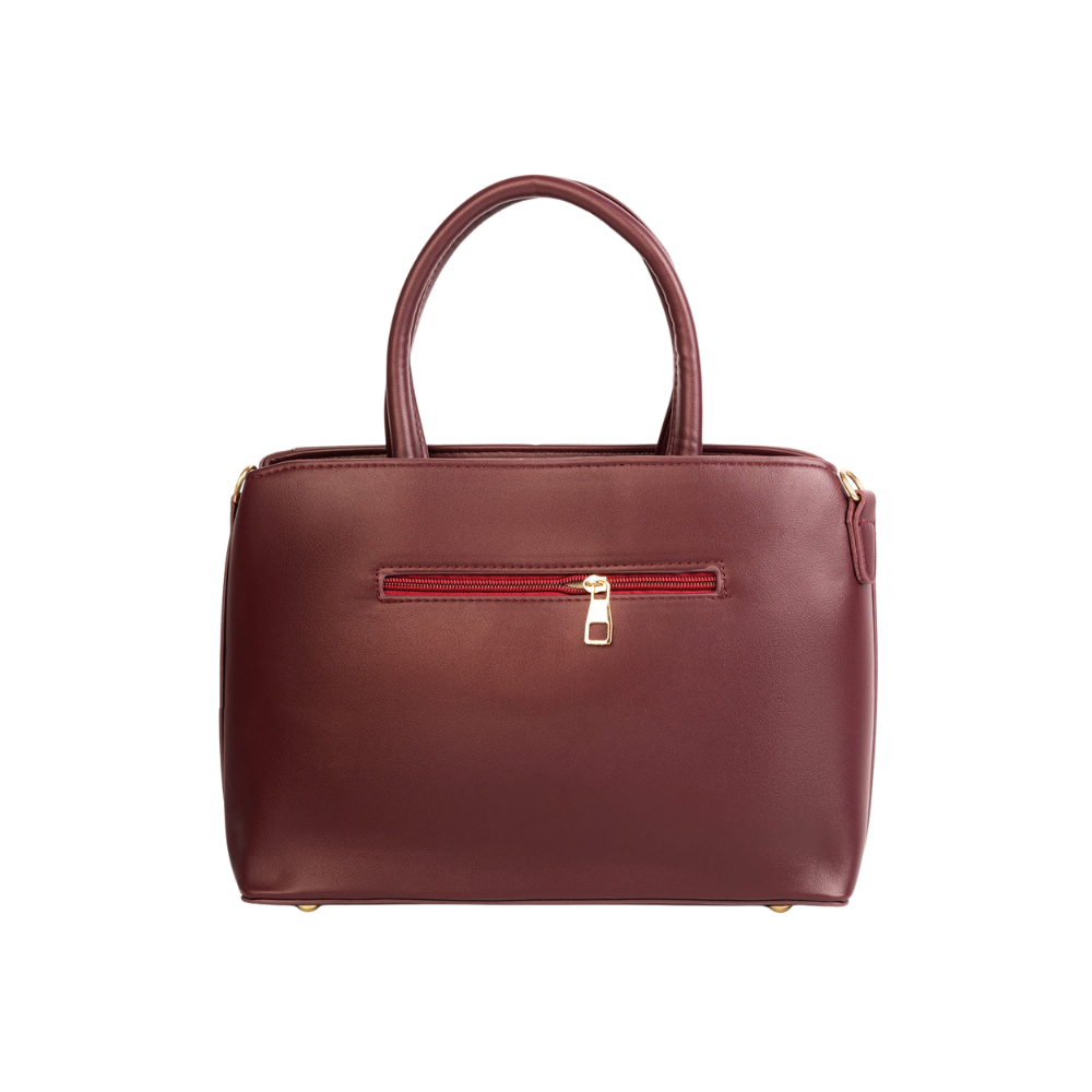 Maroon Textured Handbag